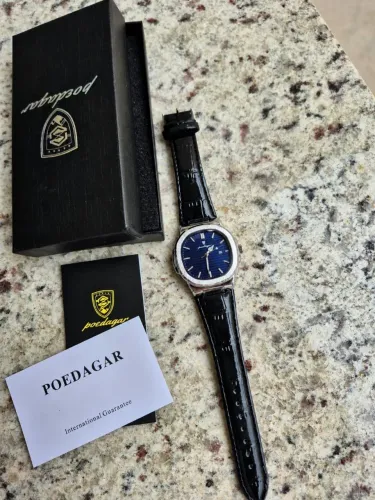 Relógio Poedegar elegante Pulseiras em couro