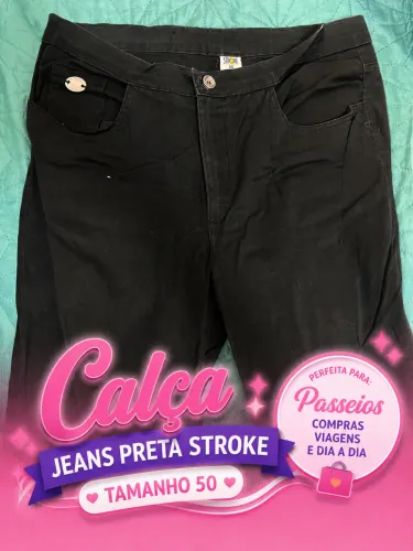 Calça jeans preta marca stroke tamanho 50