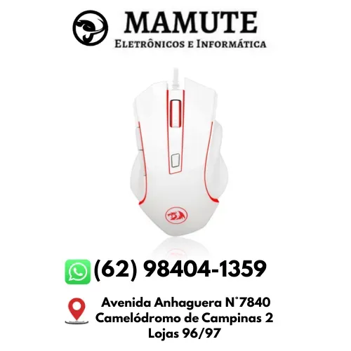Mouse Gamer Redragon Nothosaur Lunar White com LED Multicolor M606W