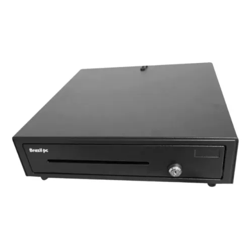 Gaveta de Dinheiro Brazil PC 12V Preto Dimensões 47cm X 47,5cm X 14,8cm (Nova na caixa)