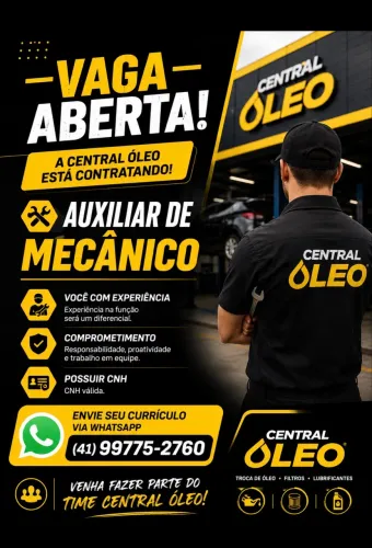 Vaga de Auxiliar de Mecânico ou Mecânico