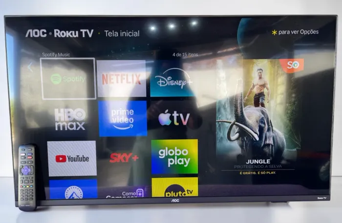 Smart TV 43" AOC Roku | Borda infinita | Canais de Streaming + Apps atualizados | Entrego 