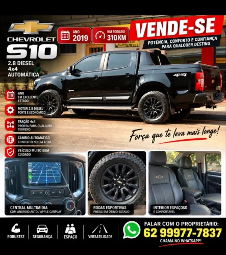 Chevrolet S10 Pick-up Midnight 2.8 4X4 CD Dies AUT 2019