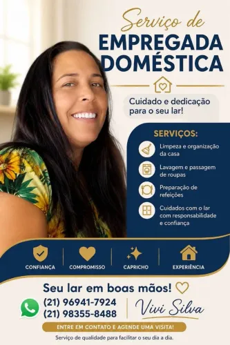 OFEREÇO MEUS SERVIÇOS DOMÉSTICOS 