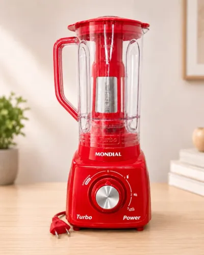 Liquidificador Mondial Turbo Power Vermelho - 3 Velocidades + Pulsar