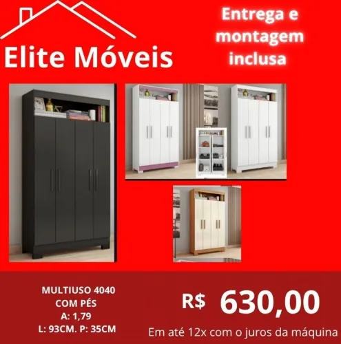630,00 Com a montagem e a entrega guarda roupa novo na caixa com garantia de fabrica.