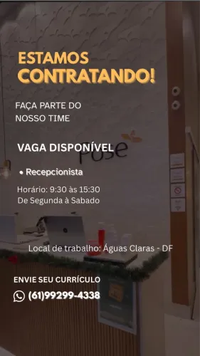 VAGA RECEPCIONISTA- ÁGUAS CLARAS