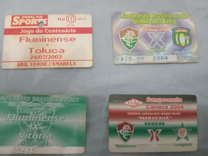 Ingressos usados de jogos do Fluminense para colecionadores 