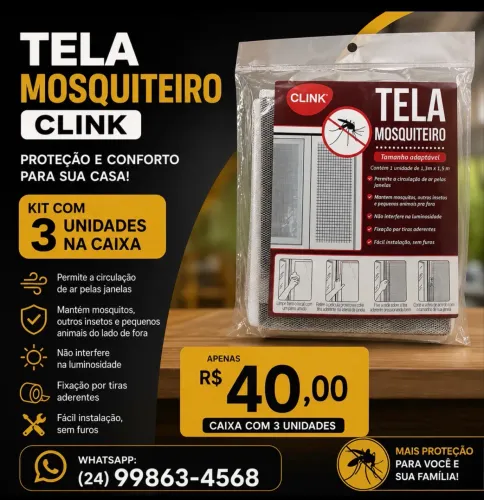 Tela mosquiteiro para janelas