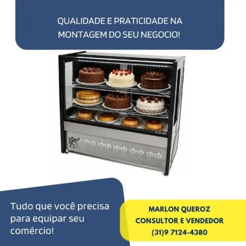 Balcão de Tortas 1,25 metros Ar Forçado Polar 220V
