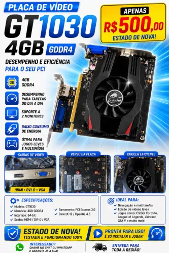 Placa de vídeo GT1030 4GB
