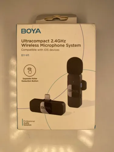 Microfone de lapela profissional Boya BY-V1 Conector Lightning Para iPhone 11/12/13/14