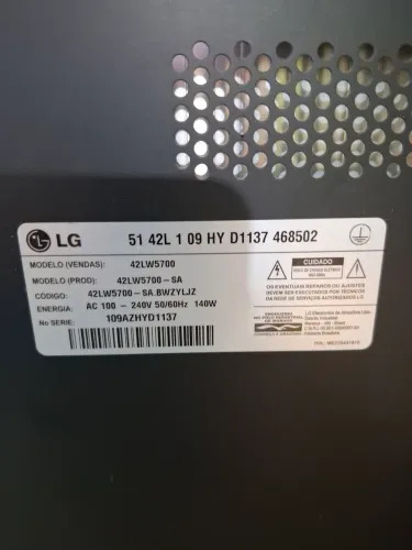 Smart tv lg 42 com defeito