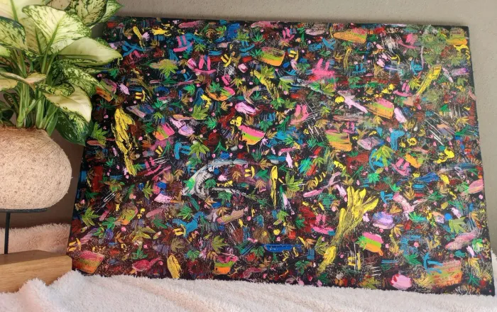 Quadro Pintura em acrílico sobre tela 70x50cm