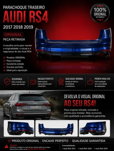 Parachoque traseiro audi Rs4 2017 2018 2019