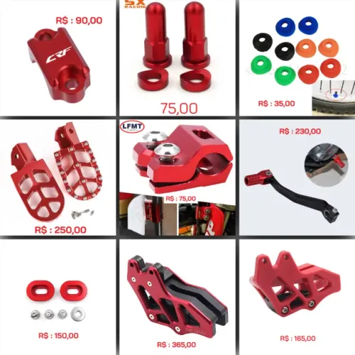 Diversas peças anodizadas para CRF