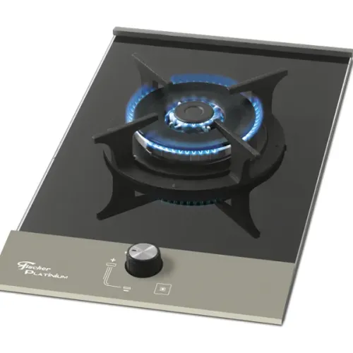 Fogao Cooktop Fischer 1 Boca Tripla Chama Platinium Gas Mesa Vidro