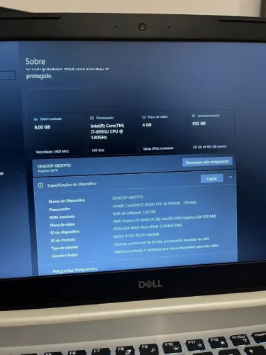 Notebook Dell Inspiron 15 5570 polegadas 15,6