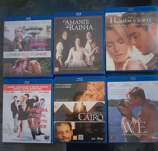 Kit de 6 filmes em blurays originais: Um homem de sorte, comer rezar e amar