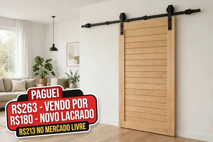 KIT PORTA CELEIRO TUBULAR 1,8M PRETO ROLDANA APARENTE - NOVO LACRADO