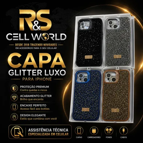 Capa de iphone Luxo Glitter.