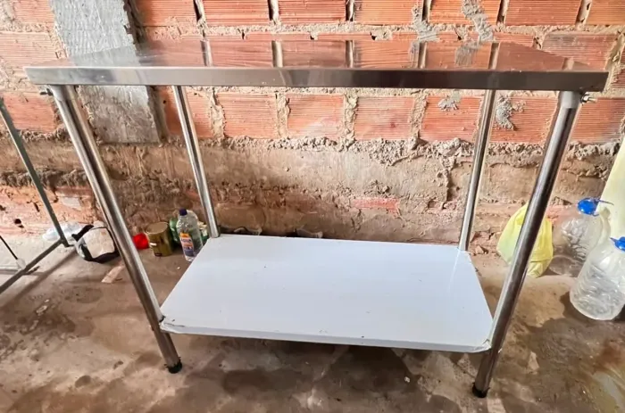 Bancada de inox 120x90cm 