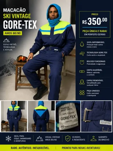 MACACÃO SKI VINTAGE GORE-TEX