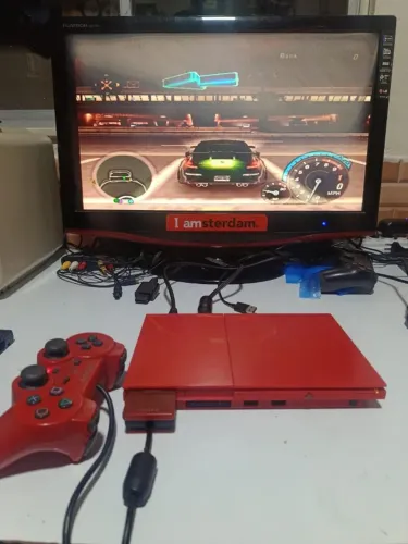 Ps2 vermelho lendo perfeitamente 