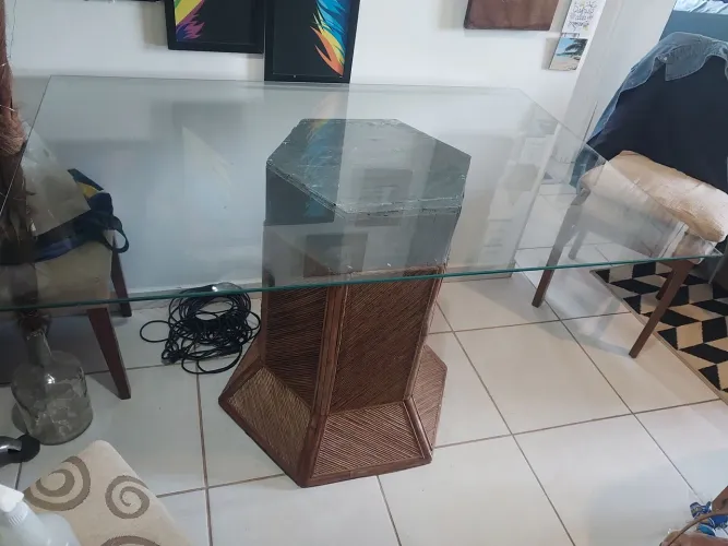 MESA JANTAR VIDRO PARA 6 LUGARES
