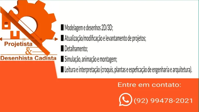 Desenho e modelagem CAD 2D/3D.