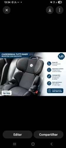 Cadeirinha Tutty Baby Booster com Encosto