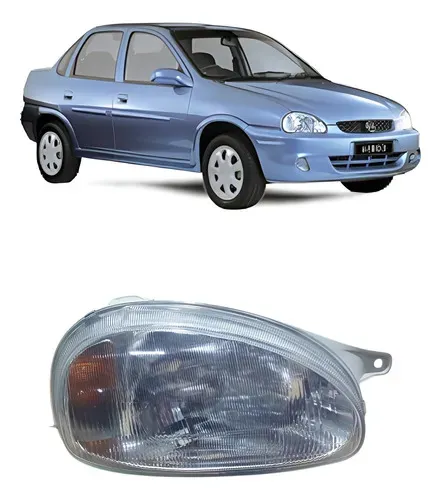 Farol Direito Corsa 1994 A 1999 2000 A 2010 Carcaça Cinza Direito/passageiro