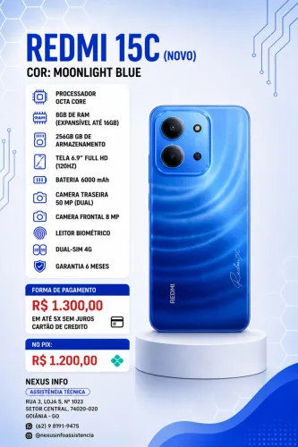 REDMI 15C 256GB (NOVO)