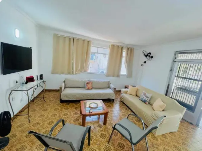 Casa Sobreposta Alta 3 Quartos em Campo Grande, Santos Mobiliada, Varanda Gourmet e 2 Vag