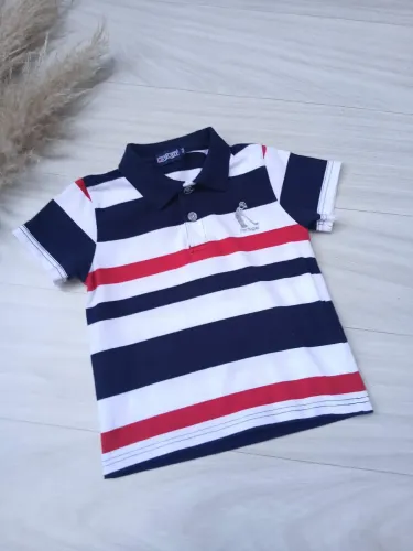 Camisa polo infantil masculina listrada.<br>?Tam 4 anos<br>?40,00