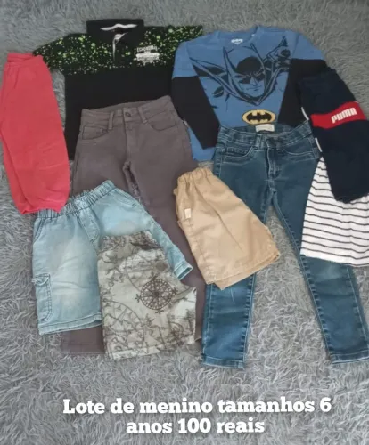 Lote de roupas de menino tamanhos 6 anos