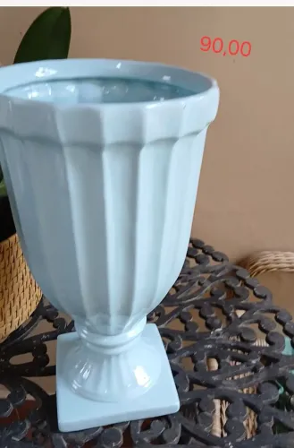 Vaso em porcelana azul 32 cm