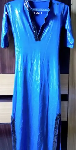 Vestido bordado c/lantejoulas preto