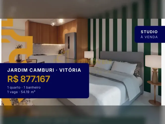 Viva com Estilo: Studio Moderno em Jardim Camburi, Vitória