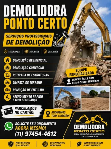  DEMOLIDORA PONTO CERTO - SERVIÇOS PROFISSIONAIS DE DEMOLIÇÃO