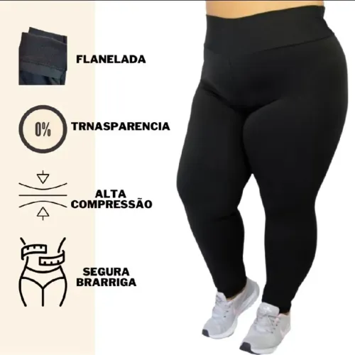 Calça legging plus size preta