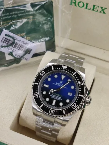 Relogio Rolex Deepsea 44m Fundo Azul Super C. + Cartao NFC RECEBEU VOCE PAGA EM 10X