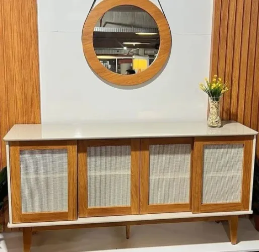 BUFFET 4 PORTAS DETROIT NATURALE 1.64 alto padrão elegante e muito sofisticado luxuoso