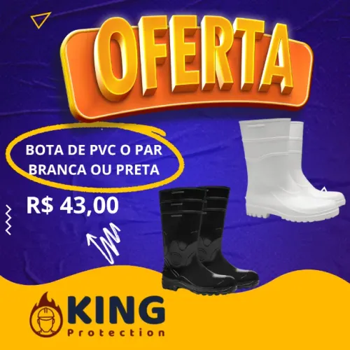BOTA PROTECAO PVC CANO CURTO BRACOL 260MM BRANCA/PRETO