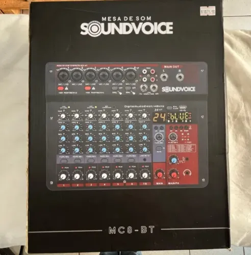 Mesa de Som Digital Analógica Soundvoice Mc-12bt 12 Canais