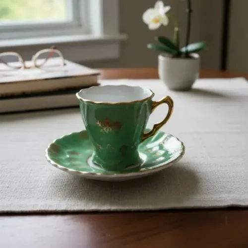 Xícara de cafezinho em porcelana Schmidt Rio do Testo SC - década de 1940