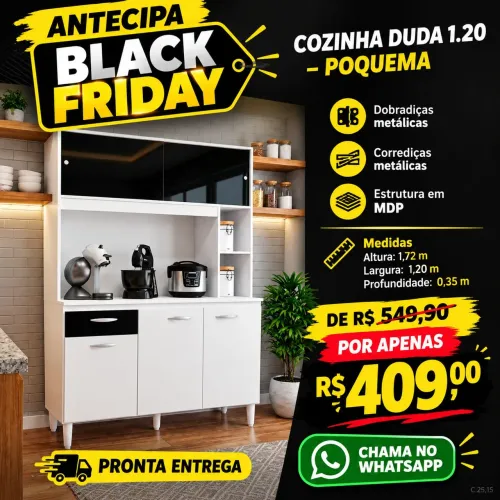 Armário de cozinha com design moderno e funcional