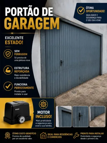 Portão de Garagem 3,60x2,13 com Motor Incluso