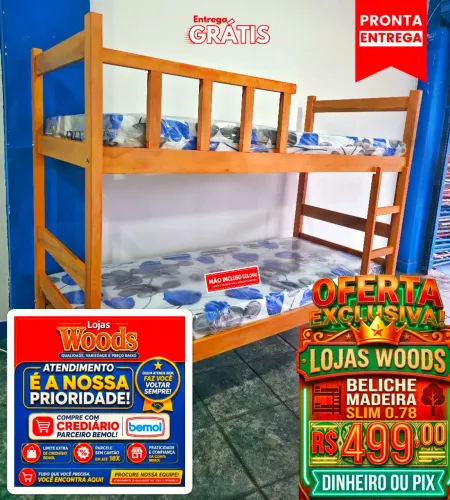Beliche Madeira Mulateiro R$ 499,00 Novo + Entrega e Montagem Grátis 
