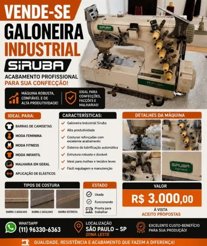 Galoneira Industrial Siruba Completa - Excelente Estado